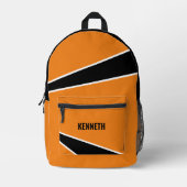 Orange White Moderne Minimalistisch Style Bedruckter Rucksack (Vorderseite)