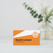 Orange White Moderne Minimalistisch Style Visitenkarte (Stehend Vorderseite)