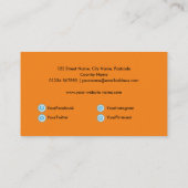 Orange White Moderne Minimalistisch Style Visitenkarte (Rückseite)