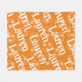 Orange & White Novelty Soccer Fleece Blanket (Vorderseite (Horizontal))
