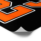 Orange White Number 23 Jersey Player Uniform #23 Poster (Ecke)
