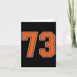 Orange White Number 73 Jersey Player Uniform #73 Karte