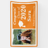 Orange White One Foto Class 2024 Abschluss Banner (Vertikal)