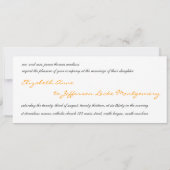 Orange & White Paisley Lace Hochzeit Einladung (Rückseite)