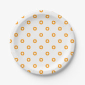 Orange White Pattern Pappteller (Vorderseite)