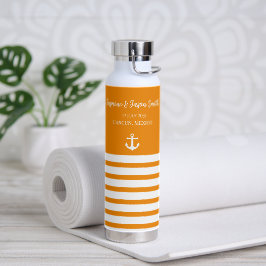 Orange White Personalisiert Beach Wedding Gefallen Trinkflasche