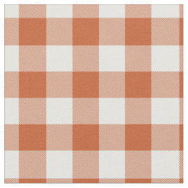 Orange & White Plaid Gingham Stoff