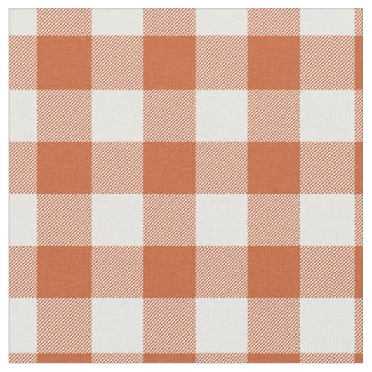 Orange & White Plaid Gingham Stoff (Nahaufnahme)
