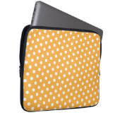Orange & White Polka Dot Laptop Sleeve (Vorne Rechts)