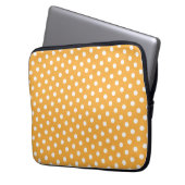 Orange & White Polka Dot Laptop Sleeve (Vorderseite Links)