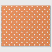 Orange & White Polka Dot Nahtloser Fall Geschenkpapier (Flach)