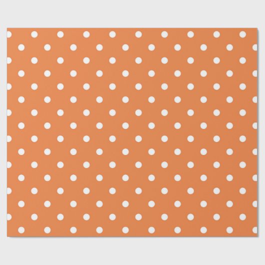 Orange & White Polka Dot Nahtloser Fall Geschenkpapier (Flach)