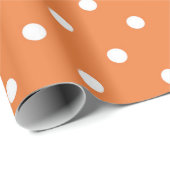 Orange & White Polka Dot Nahtloser Fall Geschenkpapier (Rolleneckpunkt)