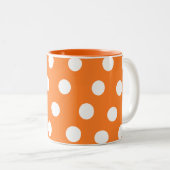 Orange & White Polka dot Tasse (VorderseiteRechts)