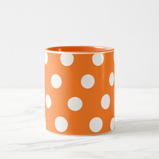 Orange & White Polka dot Tasse (Mittel)
