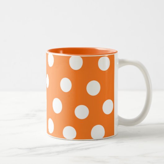 Orange & White Polka dot Tasse (Rechts)