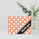 Orange & White Polka Dot Vielen Dank für Ihre Post Postkarte (Stehend Vorderseite)