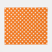 Orange White Polka Dots Design Fleecedecke (Vorderseite (Horizontal))