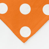 Orange White Polka Dots Design Fleecedecke (Ecke)