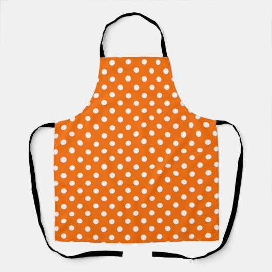 Orange White Polka Dots Design Schürze (Vorderseite)