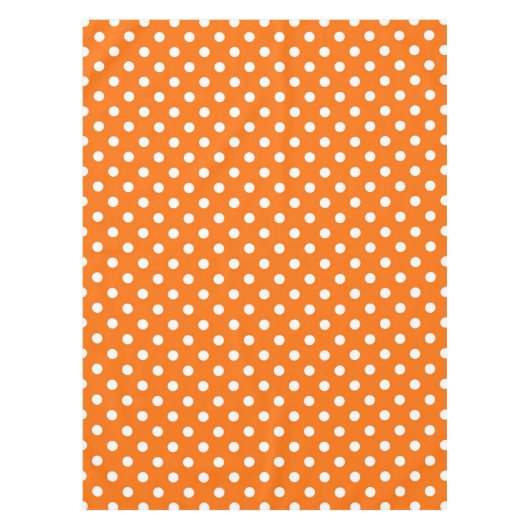 Orange White Polka Dots Design Tischdecke (Vorderseite)
