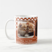 Orange White Polka Dots Family Foto Tasse (Links)
