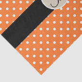 Orange White Polka Dots Monogram Letter Initial Seidenpapier (Ausschnitt)