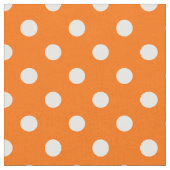 Orange White Polka Dots Textile Stoff (Nahaufnahme)