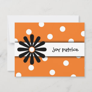 Orange & White Polka Punktkarte Mitteilungskarte