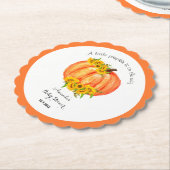Orange White Pumpkin Fall Baby Dusche Untersetzer (angewinkelt)