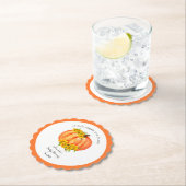 Orange White Pumpkin Fall Baby Dusche Untersetzer (Vor Ort)