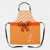 Orange & White Pumpkin Gewürze Imitate Bow Persona Schürze (Vorderseite)