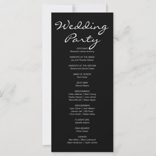 Orange & White Pumpkins Fall Black Wedding Program (Rückseite)