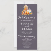 Orange & White Pumpkins Fall Gray Wedding Program (Vorderseite)