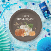 Orange White Pumpkins Gold Glitzer Erntedank Pappteller (Party)