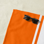 Orange White Racing Stripes Gold Mit Monogramm Poo Strandtuch (Beispiel)