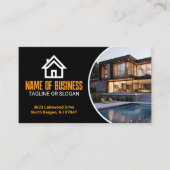 Orange White Renovierungsunternehmen Bauunternehme Visitenkarte (Vorderseite)