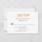 Orange White Schlicht Simple Wedding RSVP Cards (Vorderseite)