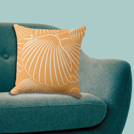 Orange & White Shore Muschel Muster Kissen