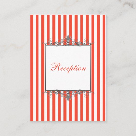 Orange White Silver Stripes Scrolls Umschließkarte Begleitkarte (Vorderseite)