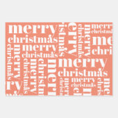 Orange White Simple FroChristmas Moderne Trendy Geschenkpapier Set (Vorderseite 3)