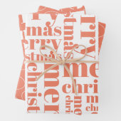Orange White Simple FroChristmas Moderne Trendy Geschenkpapier Set (Beispiel)