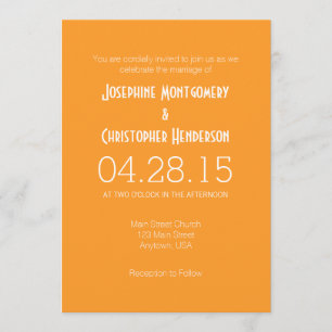 Orange White Simple Modern Weditation Einladung