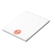 Orange & White Simple Monogram Classic Trendy Notizblock (Rotiert)