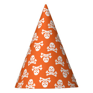 Orange White Skull Halloween-Party Partyhütchen
