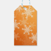 Orange White Snowflakes Minimalistisch Weihnachten Geschenkanhänger (Vorderseite)