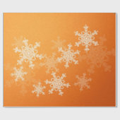 Orange White Snowflakes Minimalistisch Weihnachten Geschenkpapier (Flach)