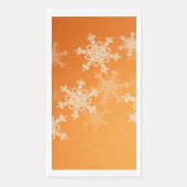 Orange White Snowflakes Minimalistisch Weihnachten Serviette (Vorderseite)