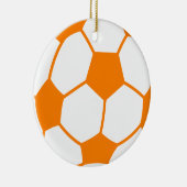 Orange & White Soccer Keramikornament (Rechts)