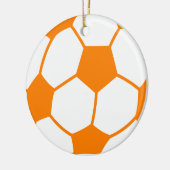 Orange & White Soccer Keramikornament (Links)